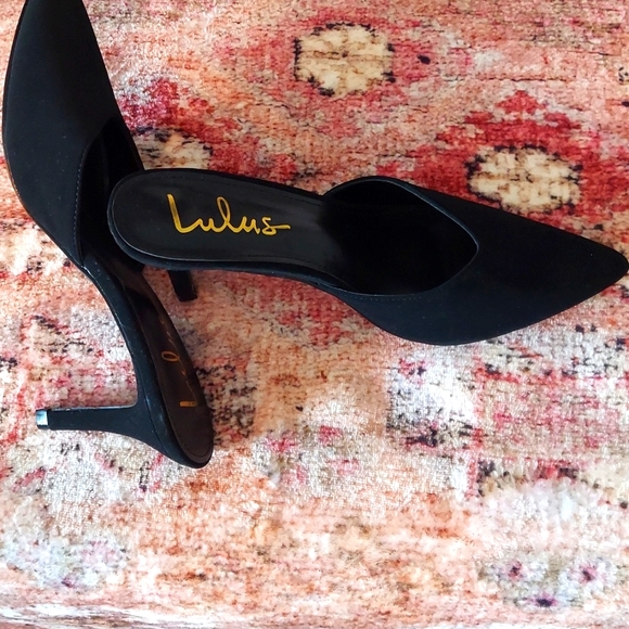 Lulu's Blk Suede mules Like New Sz 8 - Picture 2 of 5